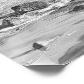 大西洋の海波の白黒写真 ポスター (コーナー)