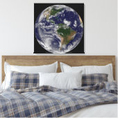 大西洋の熱帯性嵐のある完全な地球 キャンバスプリント (インサイチュ (寝室))