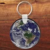 大西洋の熱帯性嵐のある完全な地球 キーホルダー (裏面)
