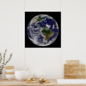 大西洋の熱帯性嵐のある完全な地球 ポスター (キッチン)