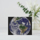 大西洋の熱帯性嵐のある完全な地球 ポストカード (スタンド正面)