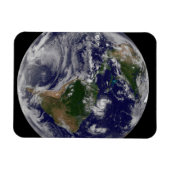 大西洋の熱帯性嵐のある完全な地球 マグネット (横)