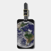 大西洋の熱帯性嵐のある完全な地球 ラゲッジタグ (正面縦)