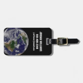 大西洋の熱帯性嵐のある完全な地球 ラゲッジタグ (正面横)