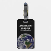 大西洋の熱帯性嵐のある完全な地球 ラゲッジタグ (裏面縦)