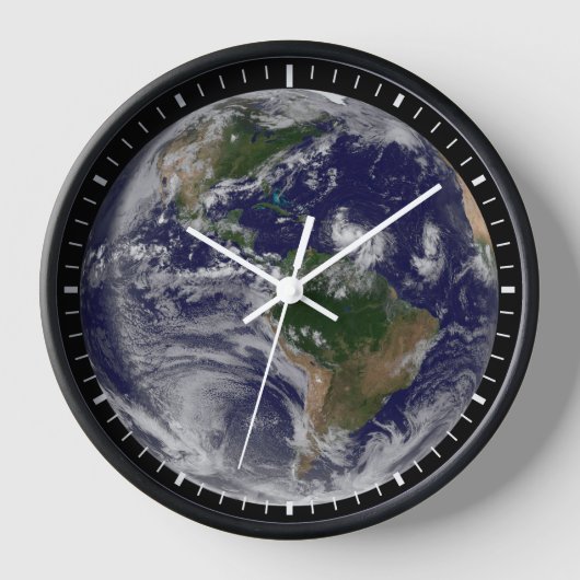大西洋の熱帯性嵐のある完全な地球 壁時計 (正面)