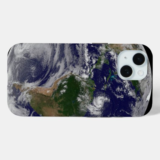 大西洋の熱帯性嵐のある完全な地球 Case-Mate iPhoneケース (裏面 (横))