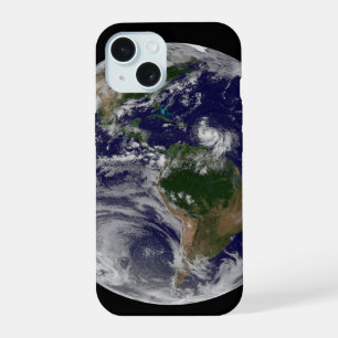 大西洋の熱帯性嵐のある完全な地球 iPhone 15ケース