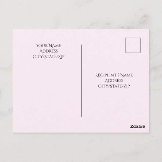 大西洋の美しい写真がプリントされたママと海好きのためのピンクのポストカード ポストカード (裏面)