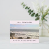 大西洋の美しい写真 ベストマム 海好き ピンク ポストカード (スタンド正面)