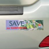大西洋の雨林の絶滅寸前のオウム バンパーステッカー (車上)