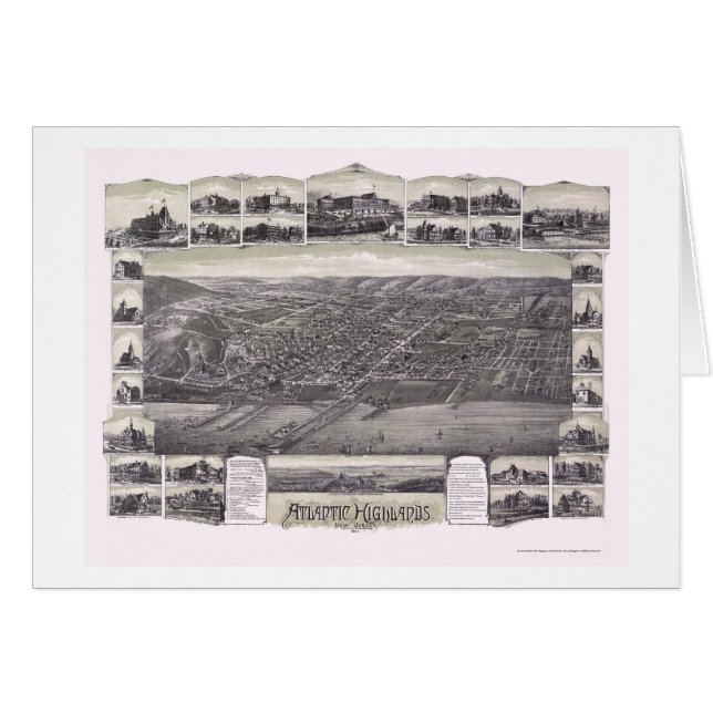 大西洋の高地、NJのパノラマ式の地図- 1894年 (正面横)