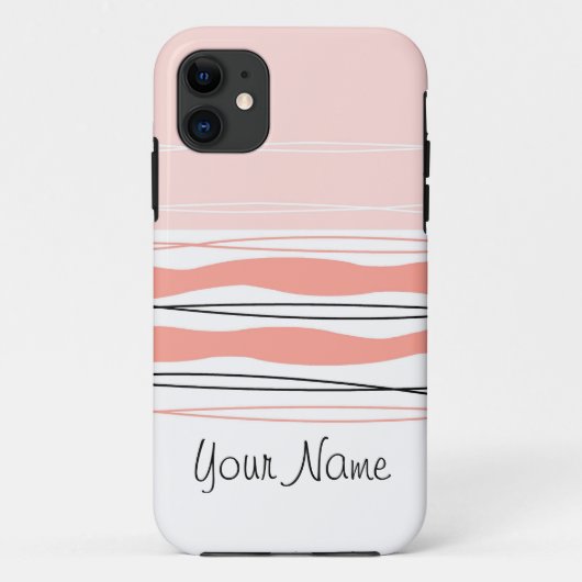 大西洋ストライプのピンク名の横のiPhoneケース Case-Mate iPhoneケース (裏面)