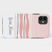 大西洋ストライプのピンク名の横のiPhoneケース Case-Mate iPhoneケース (裏面(横))