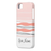 大西洋ストライプのピンク名の横のiPhoneケース Case-Mate iPhoneケース (裏面左)