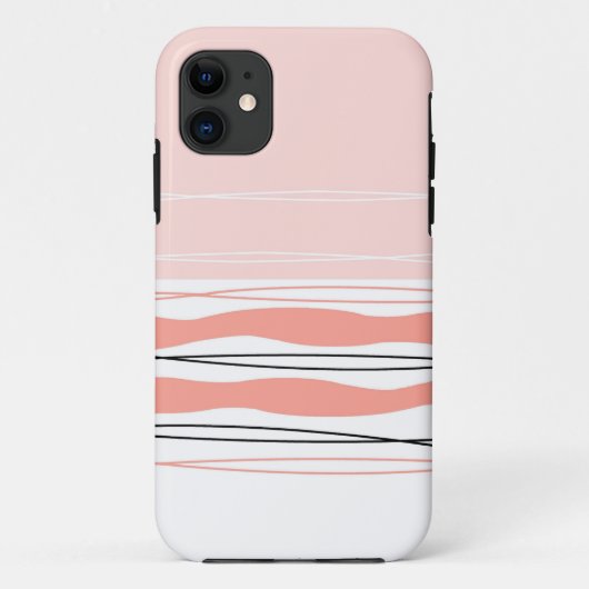 大西洋ストライプピンク水平iPhoneケース Case-Mate iPhoneケース (裏面)