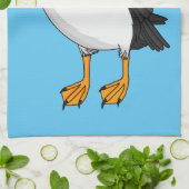 大西洋パフィンイラストレーション キッチンタオル (折り畳み)