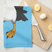 大西洋パフィンイラストレーション キッチンタオル (四つ折り)