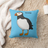 大西洋パフィンイラストレーション クッション (ブランケット)