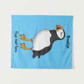 大西洋パフィンイラストレーション タペストリー (正面(横))