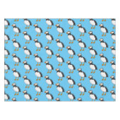 大西洋パフィンイラストレーション テーブルクロス (正面(横))