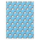 大西洋パフィンイラストレーション テーブルクロス (正面)