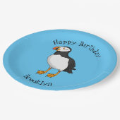 大西洋パフィンイラストレーション ペーパープレート (アングル)