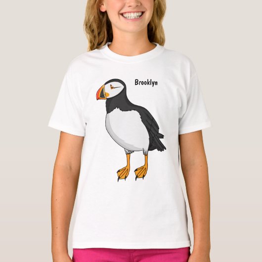 大西洋パフィンイラストレーション Tシャツ (正面)