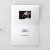 大西洋パフィン鳥誕生日野生生物フォトカード カード (内部)