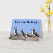 大西洋パフィン カード (黄色い花)