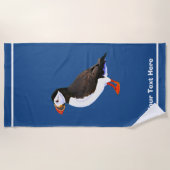 大西洋パフィン ビーチタオル (正面)