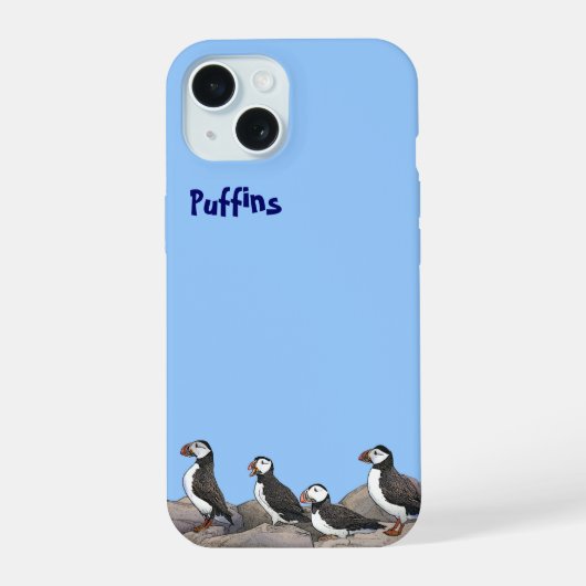 大西洋パフィン iPhone 15ケース (裏面)