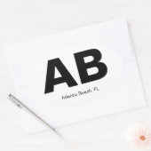 大西洋ビーチ，フロリダ州 楕円形シール (封筒)