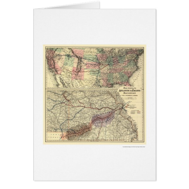 大西洋及び太平洋の鉄道地図1873年 (正面)