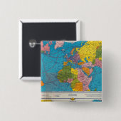 大西洋戦争地図、ユーラシア、アフリカ、太平洋海 缶バッジ (正面&裏面)