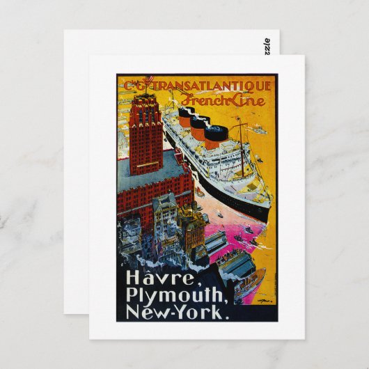 大西洋横断フランスの線 ポストカード (正面/裏面)