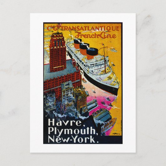 大西洋横断フランスの線 ポストカード (正面)