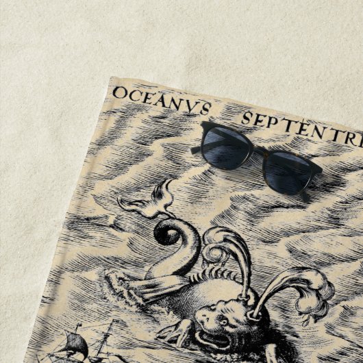 大西洋海アンティーク世界地図 ビーチタオル (インサイチュ)