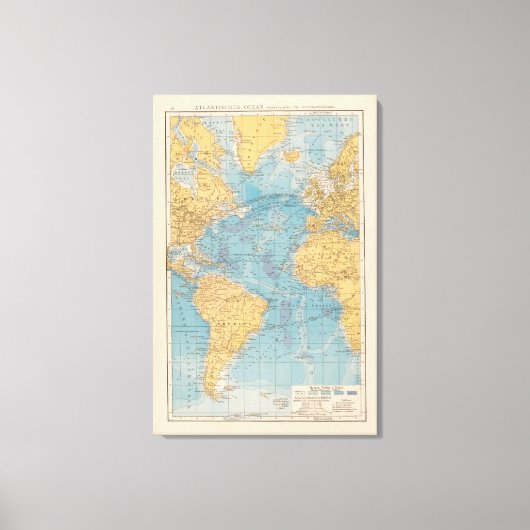 大西洋海地図 キャンバスプリント (正面)