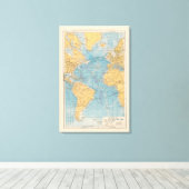 大西洋海地図 キャンバスプリント (インサイチュ (ウッドフロア))