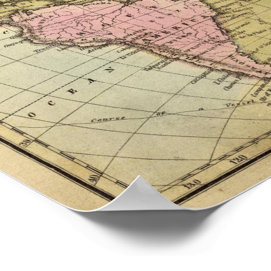 大西洋海地図 ポスター (角)