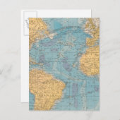 大西洋海地図 ポストカード (正面/裏面)