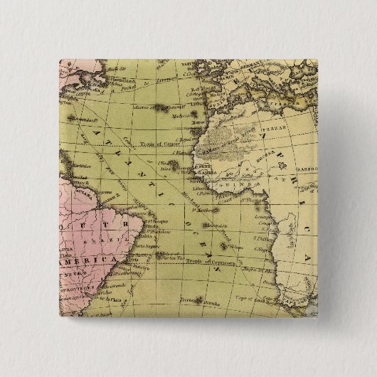 大西洋海地図 缶バッジ (正面)