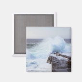 大西洋海波がメイン州の海岸に衝突 マグネット (正面/裏面)