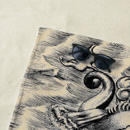 大西洋海・アゾレスヴィンテージ世界地図 ビーチタオル (インサイチュ)