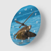 大西洋港湾シール ラウンド壁時計 (傾斜)