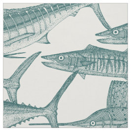 大西洋産の魚のヒスイ生地 ファブリック