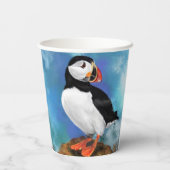 大西洋産パフィンの鳥 – ピエロ絵を描ビーク – 's 紙コップ (裏面)