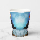 大西洋産パフィンの鳥 – ピエロ絵を描ビーク – 's 紙コップ (右)