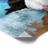 大西洋産パフィン絵画バードポスター ポスター (角)